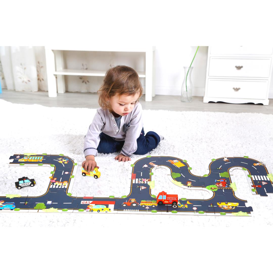 City Road Puzzle Playmat - Jigsaw puzzle car track
