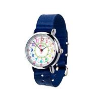 EasyRead Waterproof Time Teacher 12/24 Hour Watch - Rainbow Navy strap