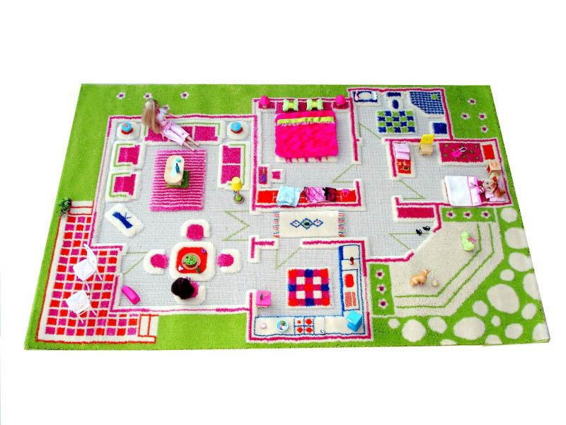 IVI 3D Play Rug Playhouse Green Medium 100x150