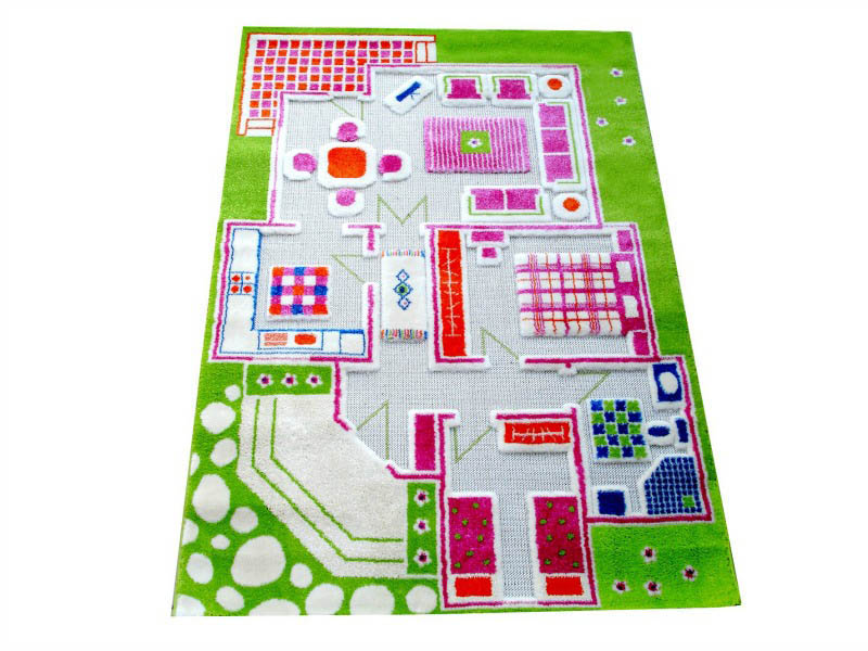 IVI 3D Play Rug Playhouse Green Medium 100x150