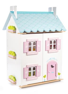 Le Toy Van Daisylane Blue Bird Cottage Doll House with Furniture
