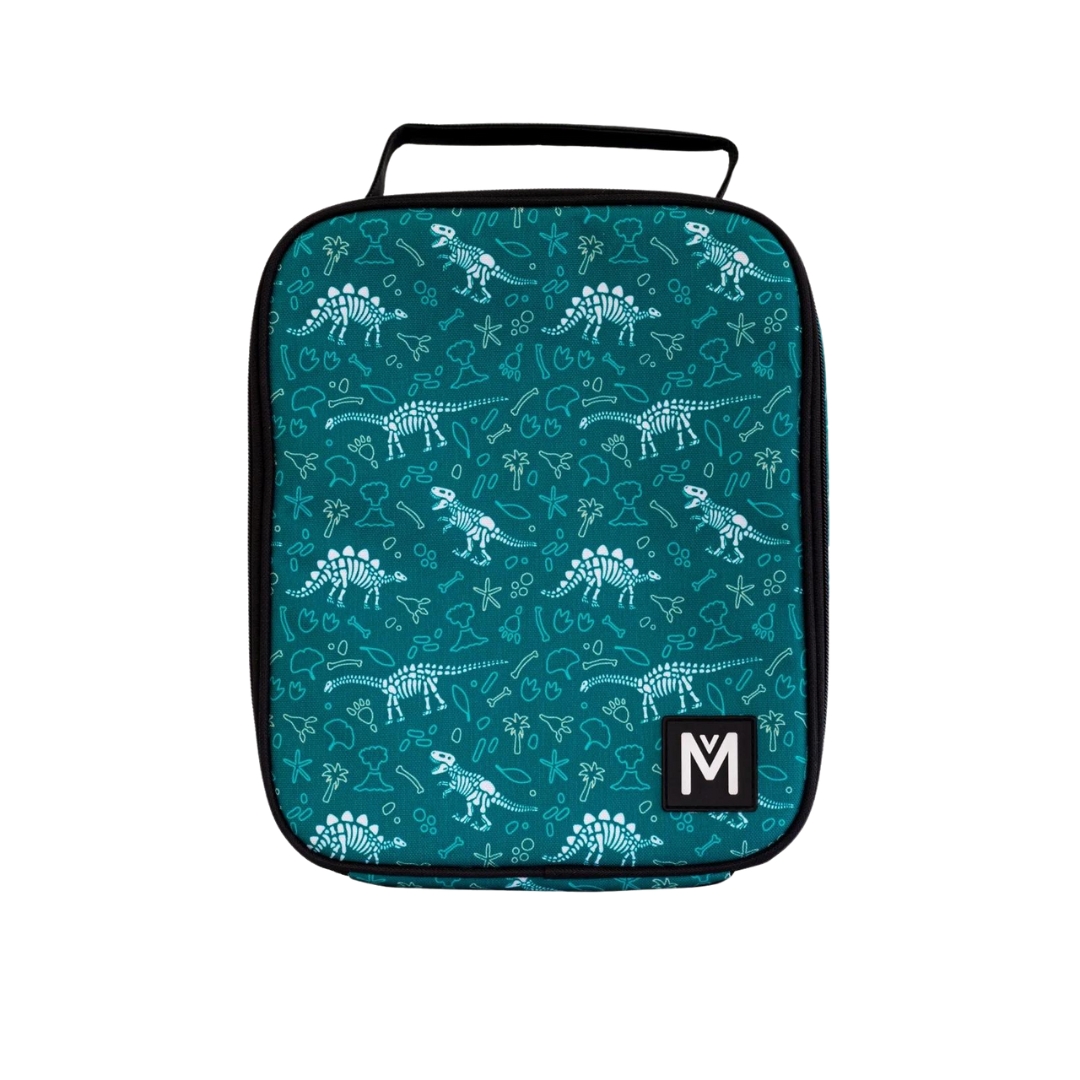 MontiiCo Insulated Large Lunch Bag and Ice Pack Dinosaur Land
