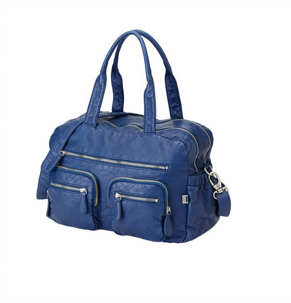 OiOi-Nappy Bags-Indigo Blue Faux Lizard Leather Carryall Bag OiOi-Nappy Bags-Indigo Blue Faux Lizard Leather Carryall Bag