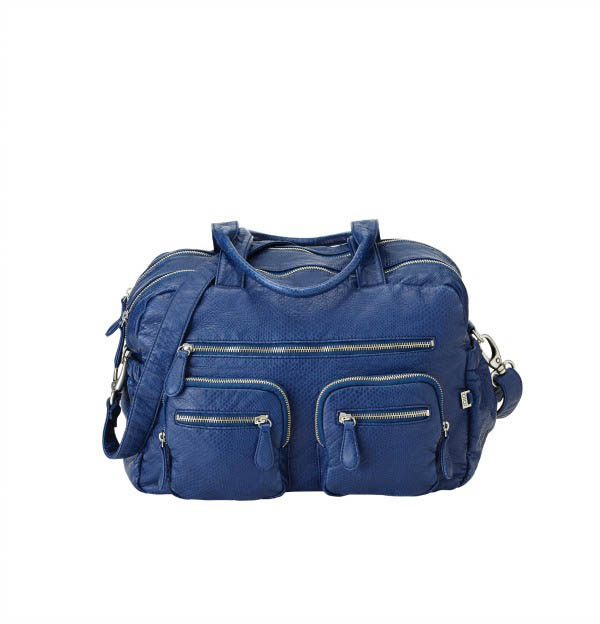 OiOi-Nappy Bags-Indigo Blue Faux Lizard Leather Carryall Bag OiOi-Nappy Bags-Indigo Blue Faux Lizard Leather Carryall Bag