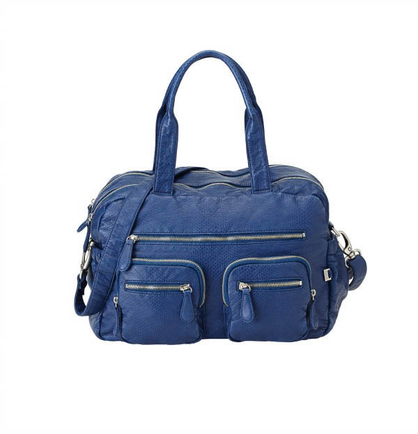 OiOi-Nappy Bags-Indigo Blue Faux Lizard Leather Carryall Bag OiOi-Nappy Bags-Indigo Blue Faux Lizard Leather Carryall Bag