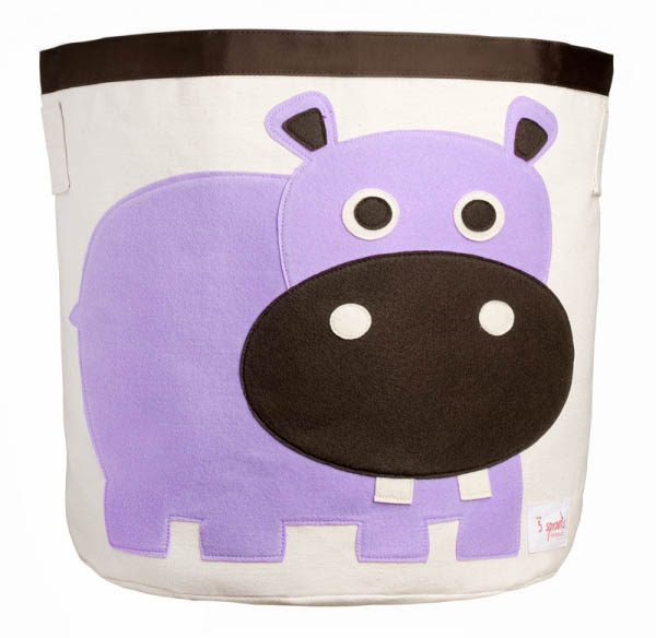 Storage Bin Purple Hippo