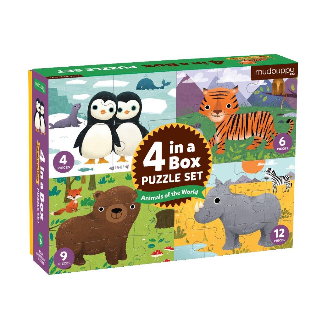 4 in a box Animals Kids Puzzle Set
