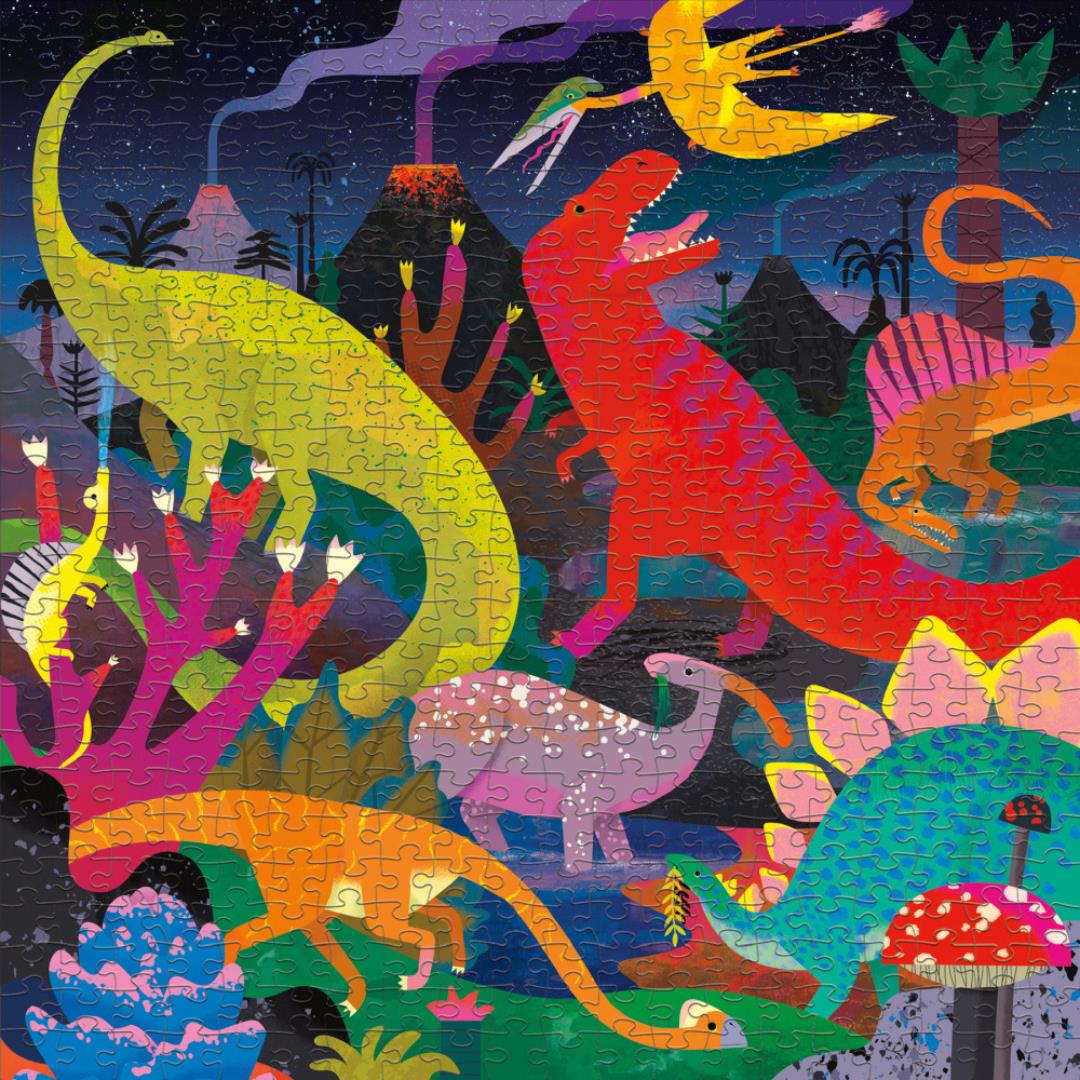 500 Pc Glow in Dark Puzzle Dinosaurs