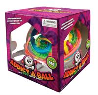 Twist, turn and tilt the transparent orb to race the metal ball through the 3D Maze of holes, spirals and platforms.