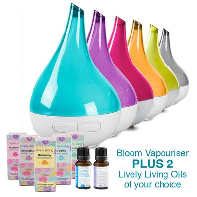 VALUE Aroma Bloom Vaporiser + 2 Essential Oils