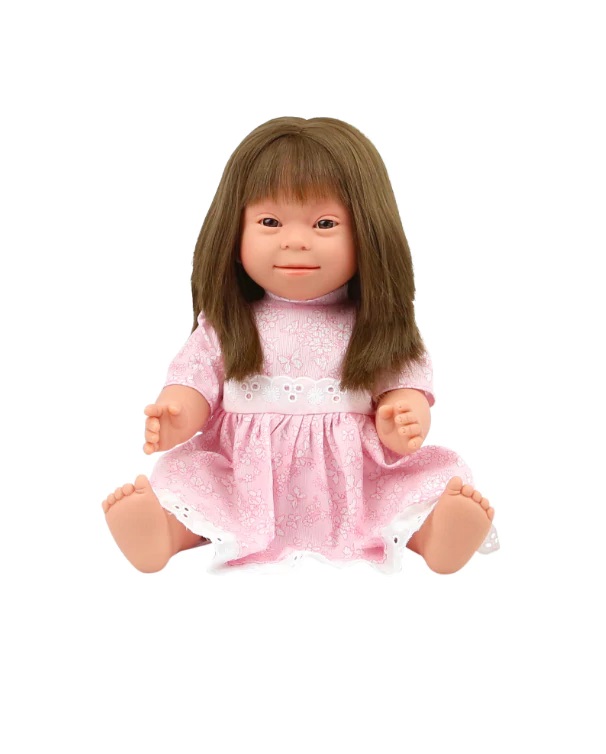 Cheryl, A Beautiful Brunet Down Syndrome Girl Doll Includes One Outfit