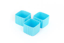 Square Bento Cups - Light Blue