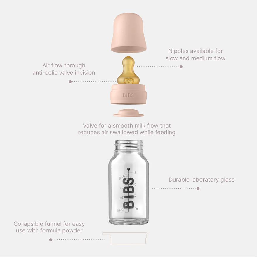 Bibs Glass Bottle Complete Set 110ml - Sage