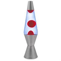 Blue and Red Retro Lava Lamp with Silver Base