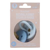Bumi Bebe - Colour Pacifier - ROUND Teat - Sky Blue and Denim - 2 Pack - 3 to 36 Months