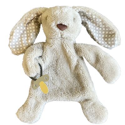 ES Kids Bunny Comforter with Dummy Holder Beige and Grey