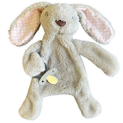 Bunny Comforter with Dummy Holder Beige and Pink