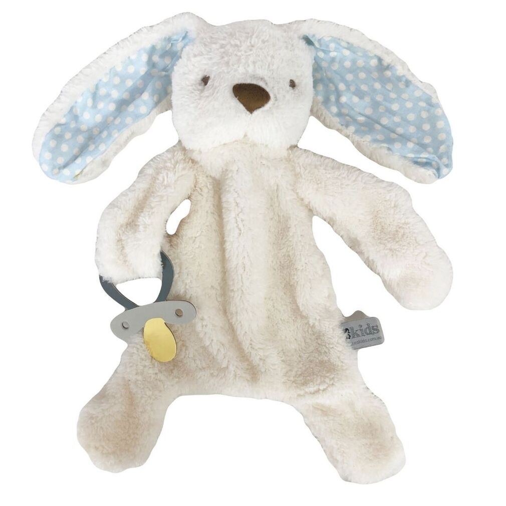 Bunny Comforter with Dummy Holder Blue