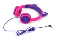 Cactus Comfort Kids Headphones Cat Ear Light up Pink/Purple