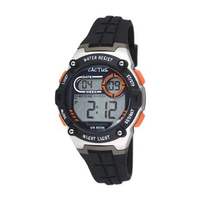 Cactus Galaxy Kids Digital Watch - Black Orange trim