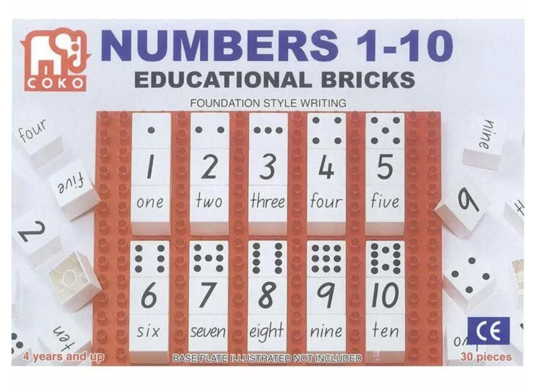 COKO Numbers Counting 1-10 Learning Bricks