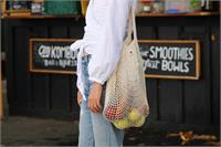 Cotton Net Long Handle Tote Bag