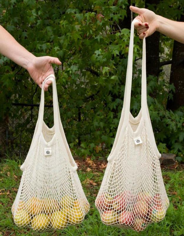 Cotton Net Long or Short Handle Tote Bag