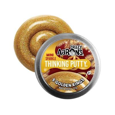 Crazy Aarons Mini Sparkle Thinking Putty 5 Golden Rings