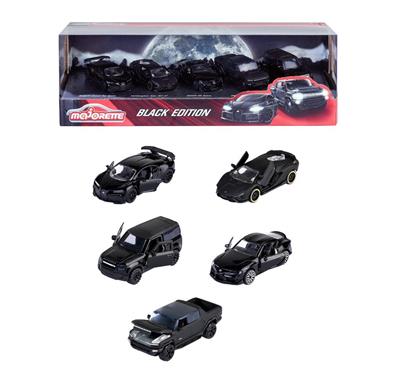 DIE CAST BLACK EDITION MODEL CARS: 5 PIECE GIFT PACK
