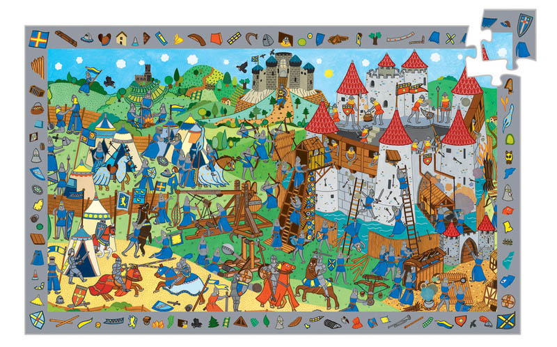 Kids Puzzles | Djeco Observe Knights Puzzle 54pc
