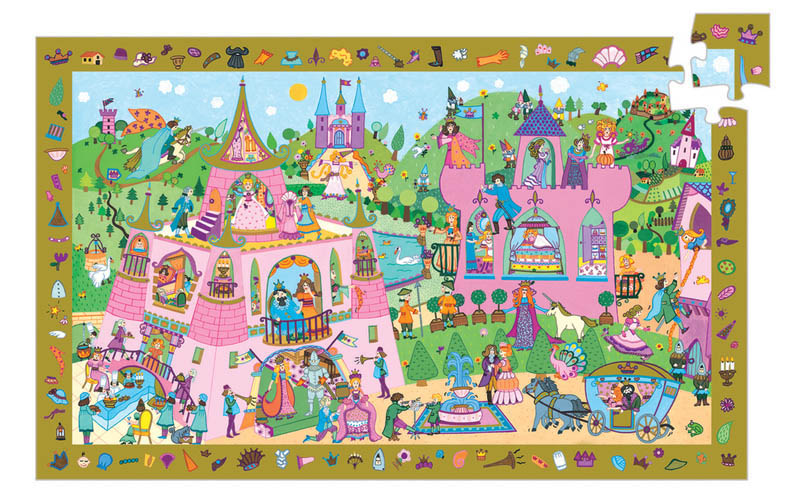 Childrens Puzzles | Djeco Observe Princesses Puzzle 54pc