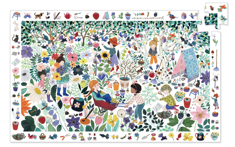 Kids Jigsaw Puzzles | Djeco Observe Thousand Flowers Puzzle 100pcs