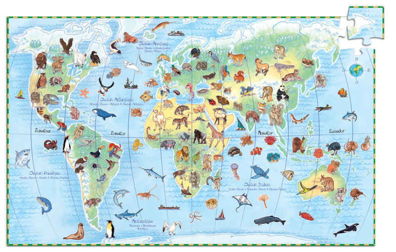 Djeco Observe World's Animals Puzzle 100pcs & Booklet
