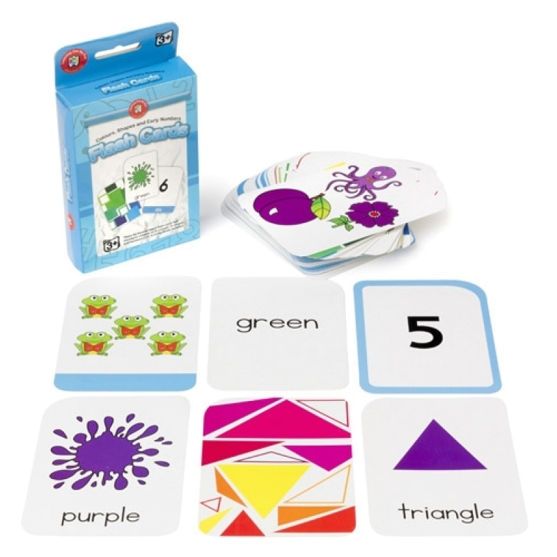 Early Learning Flash Cards Set of 3 - colours,shapes and early numbers
