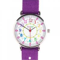 EasyRead Time Teacher Past/To Rainbow Face Watch PURPLE
