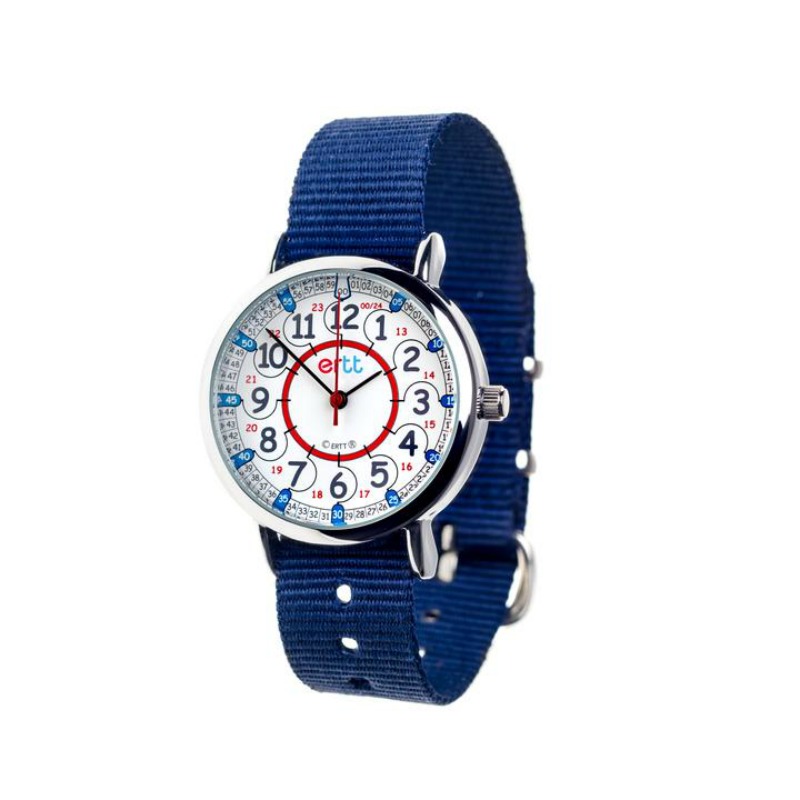 EasyRead Waterproof Time Teacher 12/24 Hour Watch - Navy strap