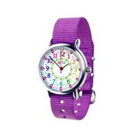 EasyRead Waterproof Time Teacher 12/24 Hour Watch - Rainbow Purple strap