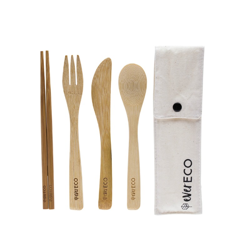 Ever Eco Bamboo Cutlery and Chopsticks Set