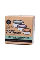 Ever Eco Stainless Steel Pastel Round Nesting Containers