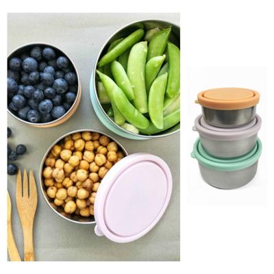 Ever Eco Stainless Steel Pastel Round Nesting Containers