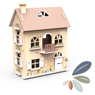 Flower Cottage Doll House with Starter Furniture Set