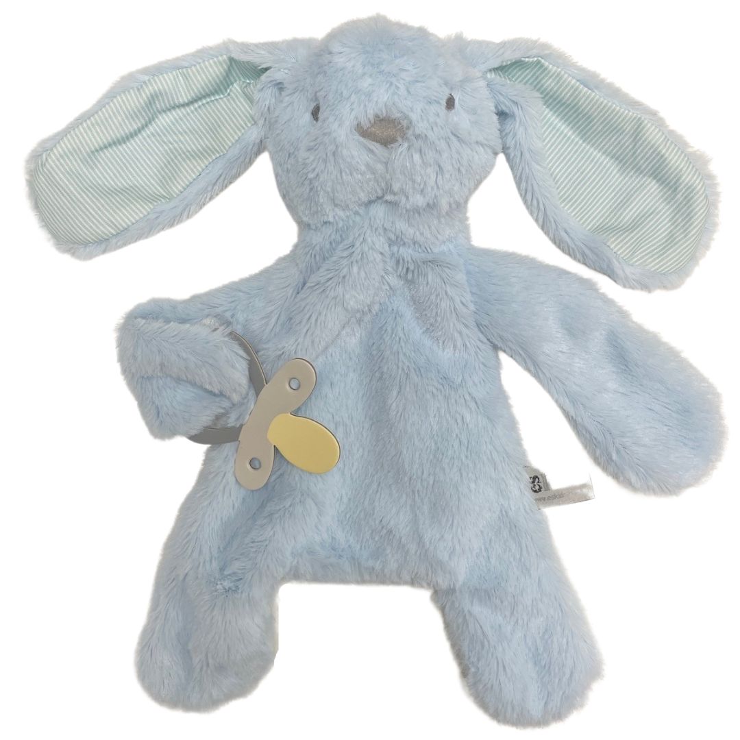 Fluffy Bunny Dummy Holder Blue Stripe