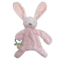 Fluffy Bunny Dummy Holder Light Pink Stripe