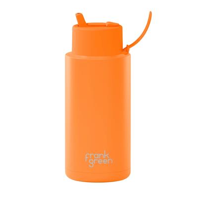 Frank Green 34oz Neon Orange Drink Bottle with Silicone Sipper