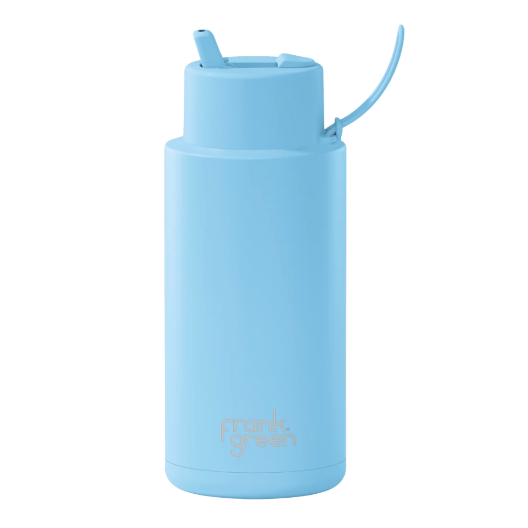 Frank Green 34oz Sky Blue Drink Bottle with Silicone Sipper