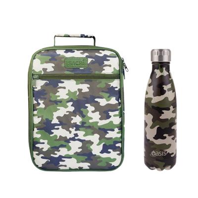 Green Camo Bag and Bottle Combo