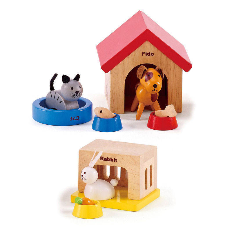 Hape All Seasons Dollhouse Family Pet Set