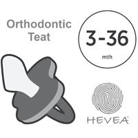 Colour Pacifier - ORTHODONTIC Teat - Cottage Blue and Gorgeous Grey - 2 Pack - 3 to 36 Months