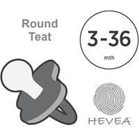 Hevea Round Teat Pacifiers– Tan Beige & Moss Green 2-Pack (3–36M)