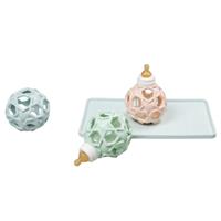 Hevea Glass Bottle with Upcycled Natural Star Ball - Peach